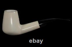 Muhsin Smooth Brandy PIPE-BLOCK MEERSCHAUM-NEW-HAND CARVED W Case#1234