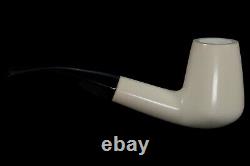 Muhsin Smooth Brandy PIPE-BLOCK MEERSCHAUM-NEW-HAND CARVED W Case#1234