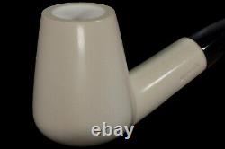 Muhsin Smooth Brandy PIPE-BLOCK MEERSCHAUM-NEW-HAND CARVED W Case#1234