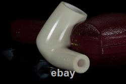 Muhsin Smooth Brandy PIPE-BLOCK MEERSCHAUM-NEW-HAND CARVED W Case#1234