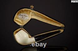 Muhsin Smooth Devil Anse PIPE-BLOCK MEERSCHAUM-NEW-HAND CARVED W Case#1540
