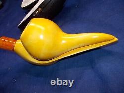 NIB SADIK YANIK FREEHAND BLOCK MEERSCHAUM PIPE 9+ LONG With 30- 9MM FILTERS -5