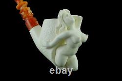 Naked Lady Pipe By Cevher Ornate Bowl New Block Meerschaum Handmade W Case#466