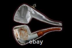 Natural Raw Looking Pipe BY ALI Block Meerschaum-NEW HANDMADE W CASE#1501