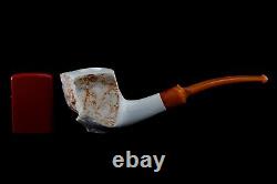 Natural Raw Looking Pipe BY ALI Block Meerschaum-NEW HANDMADE W CASE#1501