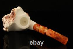 Natural Raw Self Sitter Block Meerschaum Pipe with fitted case 14663