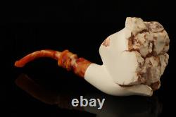 Natural Raw Self Sitter Block Meerschaum Pipe with fitted case 14663