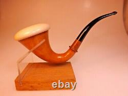 New Austria AB Made Block Meerschaum Cup Calabash Gourd Sherlock Style Pipe