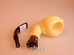 New CAO brand by I Bekler Turkish Relief Carved Block Meerschaum Pipe AcryicStem