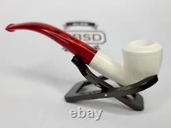 New Hand Carved Block Meerschaum Pipe with Fitted Case 5.5 Unique, Smoking Pipe