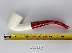 New Hand Carved Block Meerschaum Pipe with Fitted Case 5.5 Unique, Smoking Pipe