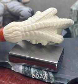 New Unsmoked. Lg Dragon Egg in Claw BLOCK Meerschaum Custom withCase Tobacco Pipe