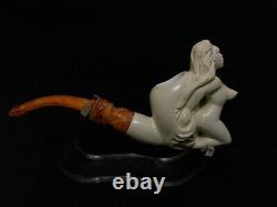 Nude Lady Block Meerschaum Pipe best hand carved tobacco pfeife with case