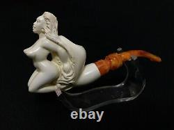 Nude Lady Block Meerschaum Pipe best hand carved tobacco pfeife with case