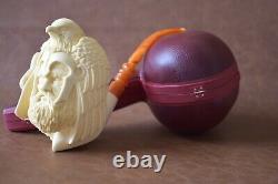 Nude Lady & Eagle & VIKING FIGURE Pipe By Kenan Block Meerschaum-NEW W CASE#120