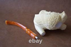 Nude Lady & Eagle & VIKING FIGURE Pipe By Kenan Block Meerschaum-NEW W CASE#120