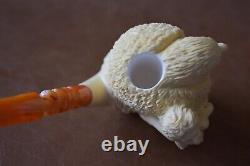 Nude Lady & Eagle & VIKING FIGURE Pipe By Kenan Block Meerschaum-NEW W CASE#120