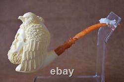 Nude Lady & Eagle & VIKING FIGURE Pipe By Kenan Block Meerschaum-NEW W CASE#120