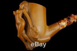 Nude Lady Pipe By Kenan New Block Meerschaum Handmade W Case-Stand#1403