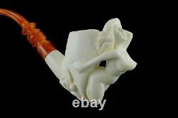 Nude Lady Smoking Pipe Block Meerschaum-NEW Handmade Custom Made Fitted Case#131