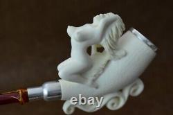 Nude Lady Smoking Pipe Block Meerschaum-NEW Handmade Custom Made Fitted Case#743