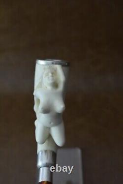 Nude Lady Smoking Pipe Block Meerschaum-NEW Handmade Custom Made Fitted Case#743