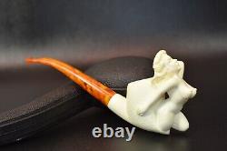 Nude Lady Smoking Pipe Block Meerschaum-NEW Handmade Custom Made Fitted Case1247