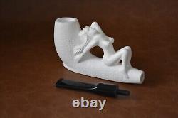 Nude Lady Smoking Pipe Block Meerschaum-NEW Handmade Custom Made Fitted Case149