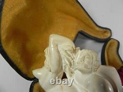 Nude Naked Lady Man Block Meerschaum Pipe with Case