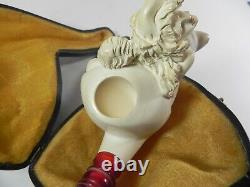 Nude Naked Lady Man Block Meerschaum Pipe with Case