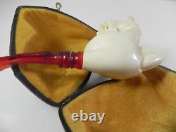 Nude Naked Lady Man Block Meerschaum Pipe with Case