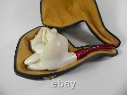 Nude Naked Lady Man Block Meerschaum Pipe with Case