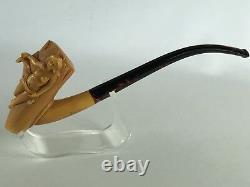 Nude lady Empossed Pipe By KARAHAN-new-block Meerschaum Handmade W Case#56