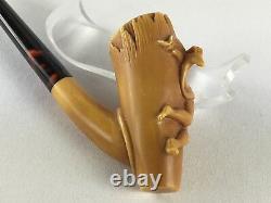 Nude lady Empossed Pipe By KARAHAN-new-block Meerschaum Handmade W Case#56