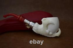 O? Eagle Claw Pipe-new-block Meerschaum Handmade WCase1040 925 K Silver Spigot