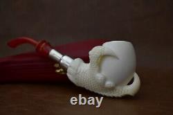 O? Eagle Claw Pipe-new-block Meerschaum Handmade WCase1040 925 K Silver Spigot
