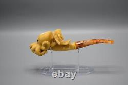 OCTOPUS & Fish Figure Pipe New-block Meerschaum Handmade With Case#1257