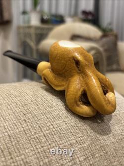 Octopus Pipe By Adnan New-block Meerschaum Handmade With Case#43