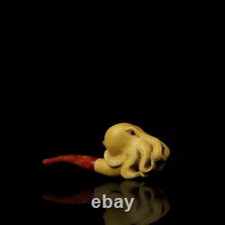 Octopus Pipe By Adnan New-block Meerschaum Handmade With Case#894