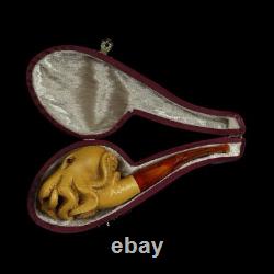 Octopus Pipe By Adnan New-block Meerschaum Handmade With Case#894