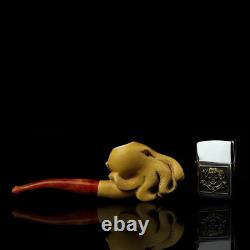 Octopus Pipe By Adnan New-block Meerschaum Handmade With Case#894