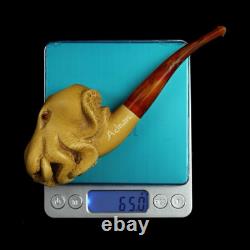 Octopus Pipe By Adnan New-block Meerschaum Handmade With Case#894