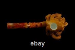 Octopus Skull Figure Pipe By ALI Handmade Block Meerschaum-NEW W CASE#1145