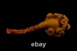 Octopus Skull Figure Pipe By ALI Handmade Block Meerschaum-NEW W CASE#1145
