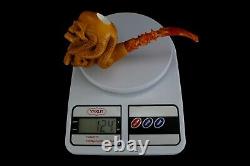 Octopus Skull Figure Pipe By ALI Handmade Block Meerschaum-NEW W CASE#1145