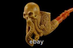 Octopus Skull Pipe By ALI Block Meerschaum Handmade NEW With Case#163