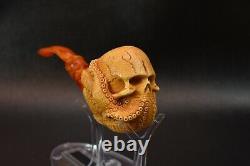 Octopus Skull Pipe By Altay Block Meerschaum Handmade NEW With Case#1182