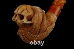 Octopus Skull Pipe By Altay Block Meerschaum Handmade NEW With Case#79