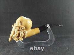 Octopus skull meerschaum pipe, smoking meerschaum pipe, block meerschaum