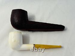 Old Vtg Genuine Block Meerschaum Pipe Briar Estate WithCase Made In Austria